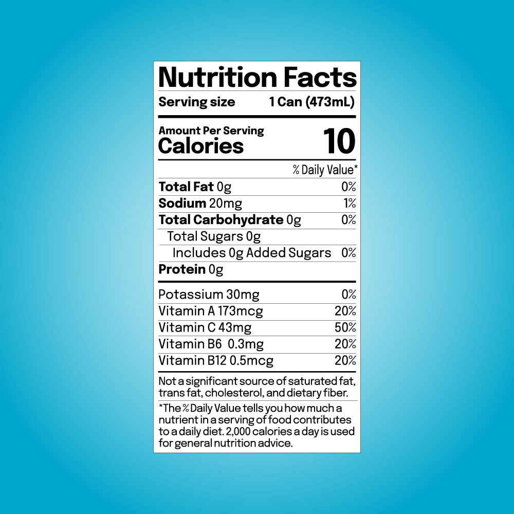 Blu-Razz 16oz can size nutritional facts label
