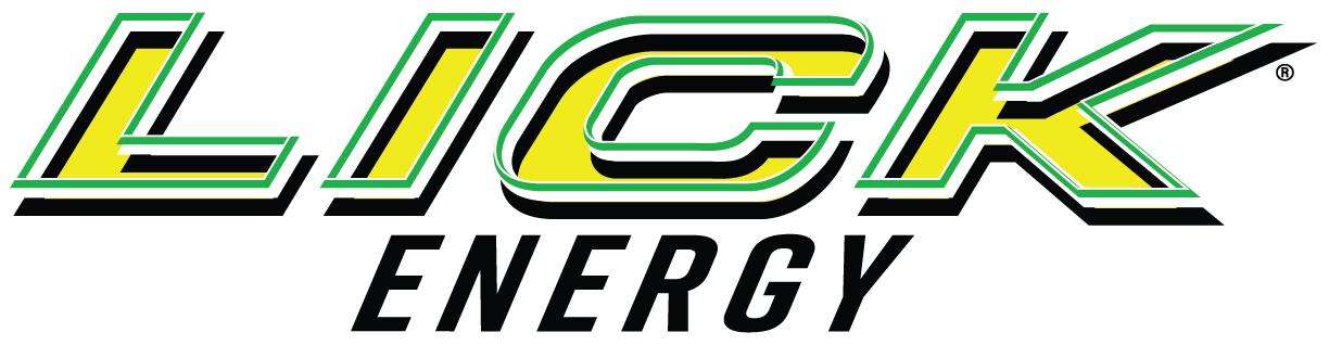Lick Energy logo with green and yellow text on a white background